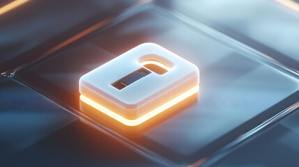 Poster - Secure digital lock icon floating design technology concept graphic content futuristic environment close-up view