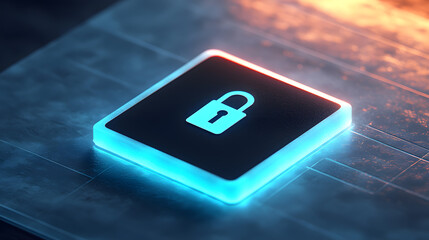 Poster - Digital security innovation virtual space graphic design high-tech environment close-up view iconic concept