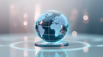 Poster - Global connectivity visualization digital realm infographic high-tech environment 3d perspective future concept