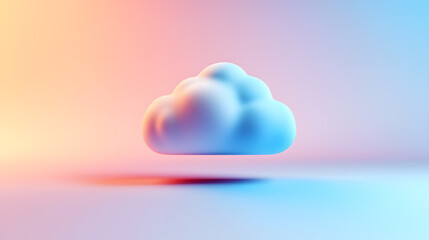 Poster - Soft cloud icon visualization digital art abstract design vibrant colors modern aesthetic creative concept