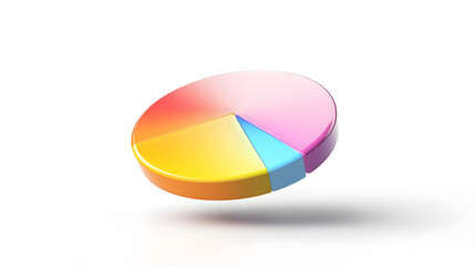 Poster - Floating analytics pie chart digital workspace data visualization modern office centered view innovative insights