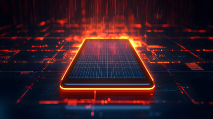 Aufkleber - Dynamic mobile ui layout grid design digital space graphic visuals dark environment tech concept