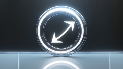 Aufkleber - Dynamic circular arrow design digital art studio graphic visual futuristic environment close-up concept