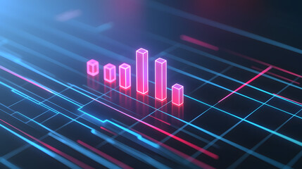 Poster - Business analytics data visualization digital environment ui illustration futuristic design clean aesthetic