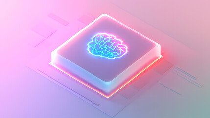 Poster - Advanced neural ai chip design digital art ultra-clean ui futuristic environment top-down view technology concept