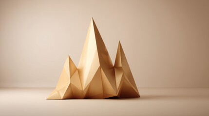 Poster - Impressive mountain crafted from paper symbolizing the financial landscape and bullish trends in market performance analysis