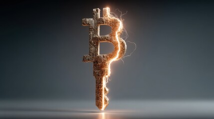 Poster - Illuminated dollar sign with a lightning bolt symbolizing cryptocurrency and digital finance concepts and transactions