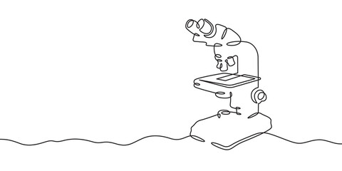 Poster - Continuous one line drawing microscope.Medical device microscope.