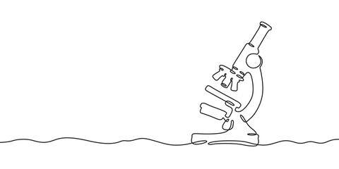 Poster - Continuous one line drawing microscope.Medical device microscope.
