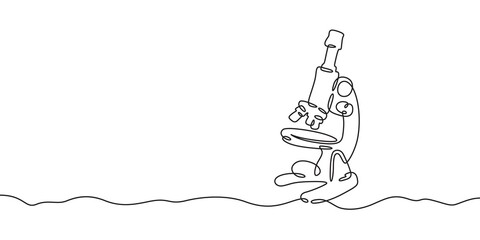 Poster - Continuous one line drawing microscope.Medical device microscope.