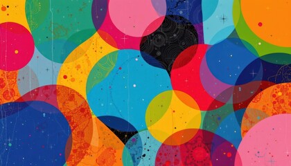 Poster - Colorful, organic shapes overlapping, creating a vibrant collage.