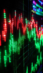 Poster - Vibrant Financial Data Display with Fluctuating Market Trends Analysis