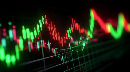 Poster - Candlestick chart depicting market dynamics and investment opportunities