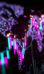 Poster - Abstract financial data visualization showing trends in the global market