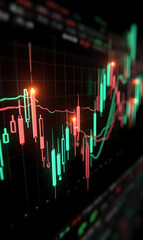 Poster - Dynamic market analysis abstract visualization of financial data and trends
