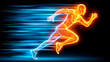 © Mohan - Energetic runner, anatomical structure, motion blur, speed, power