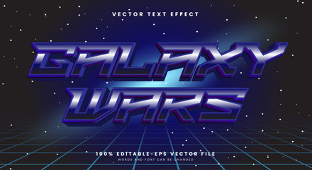 Leinwandbilder - galaxy wars 3d editable text effect template suitable for outer space theme