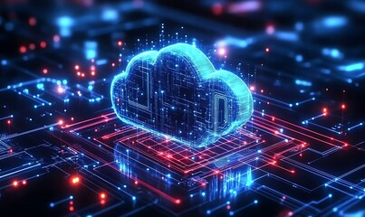 Poster - Cloud computing transfer big data on internet. futuristic digital technology ,
