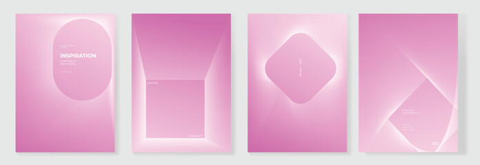 Wall Mural - modern gradient poster background vector set. minimalist cover template with vibrant perspective geo