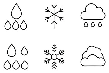 Poster - Precipitation Line Art Illustration Creative Drawing for Environmental Artwork  
