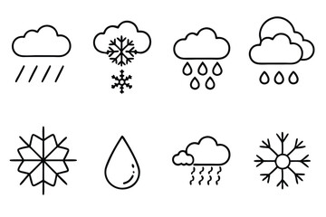 Poster - Precipitation Line Art Illustration Creative Drawing for Environmental Artwork  