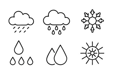 Poster - Precipitation Line Art Illustration Simple Design for Nature Representation  