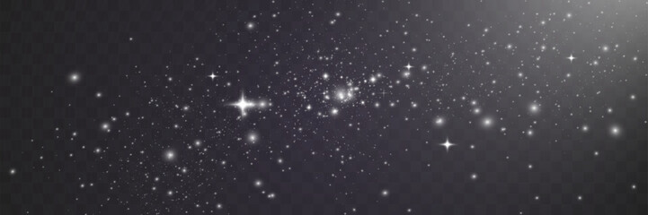 Wall Mural - bright glowing sparkles on a transparent background, resembling a starry or glittering effect.