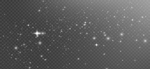 Wall Mural - bright glowing sparkles on a transparent background, resembling a starry or glittering effect.
