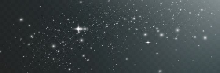 Wall Mural - bright glowing sparkles on a transparent background, resembling a starry or glittering effect.