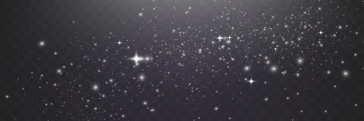 Wall Mural - bright glowing sparkles on a transparent background, resembling a starry or glittering effect.