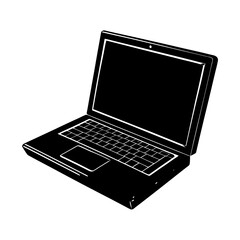 Leinwandbilder - Laptop silhouette vector