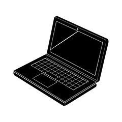 Leinwandbilder - Laptop silhouette vector