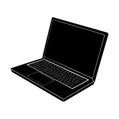 Leinwandbilder - Laptop silhouette vector