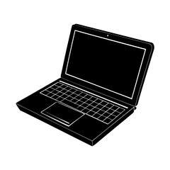 Leinwandbilder - Laptop silhouette vector