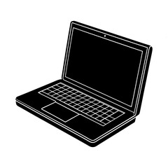 Leinwandbilder - Laptop silhouette vector