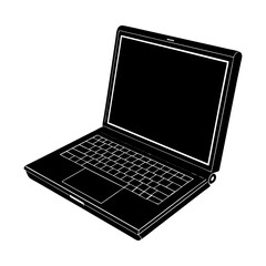 Leinwandbilder - Laptop silhouette vector