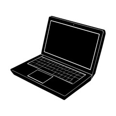 Leinwandbilder - Laptop silhouette vector