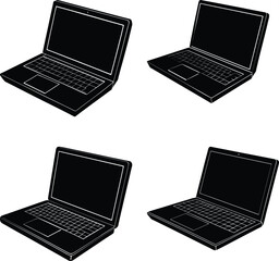 Leinwandbilder - Laptop silhouette vector