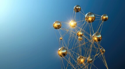Poster - Minimalist infographic-style design of a human connection network with glowing points.