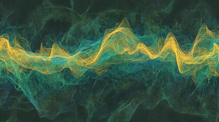 Aufkleber - Abstract wave pattern of teal and gold colors