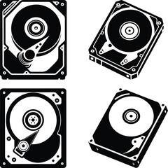 Poster - Hard Drive silhouette vector
