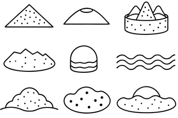 Poster - Sand Line Art Illustration Simple Drawing for Creative Works  