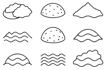 Poster - Sand Line Art Illustration Minimalistic Style for Design Work  