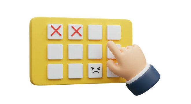 Isolated Hand Selecting X Marks on Feedback Tablet