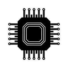 Poster - Central Processing Unit silhouette vector