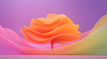 Poster - Abstract Digital Art Illustration of Colorful Flowing Shapes