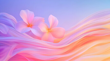 Poster - Soft Abstract Spring Illustration with Gentle Flowing Colors