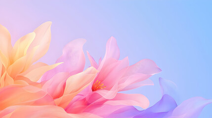 Poster - Abstract Creative Illustration of Spring Flowers in Soft Colors