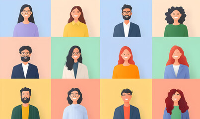 Poster - Diverse Remote Team of Entrepreneurs Collaborating in Professional Setting
