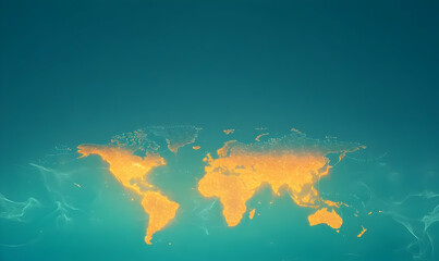 Poster - Dynamic Digital Painting of a Global Network with Orange Highlights